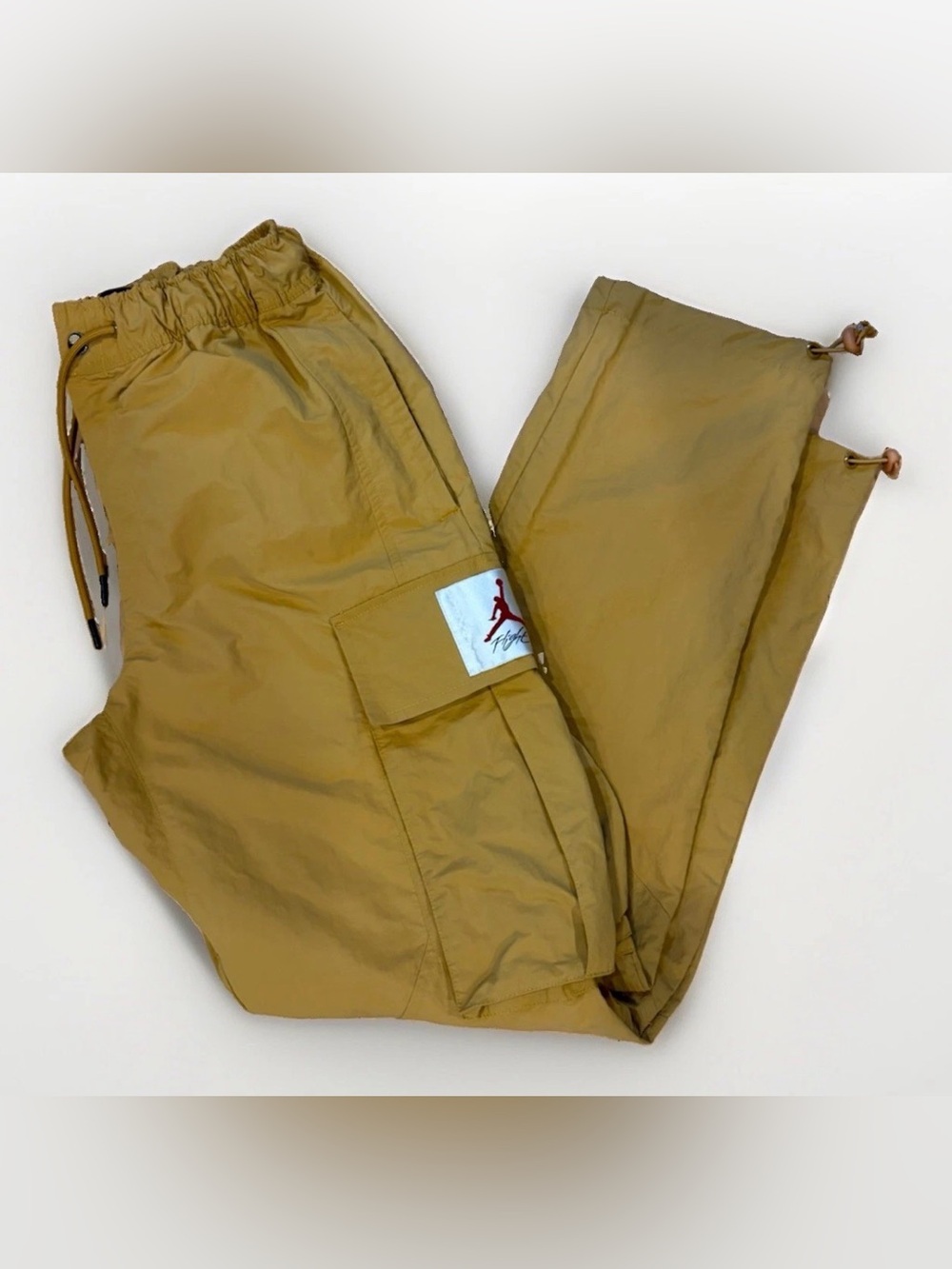 Jordan Flight Utility Cargo Pants Size Large Yellow Brown Standard Fit Joggers